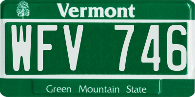 VT license plate WFV746