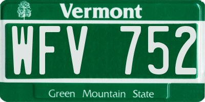 VT license plate WFV752