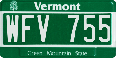VT license plate WFV755