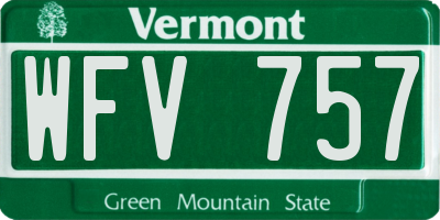 VT license plate WFV757