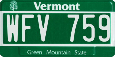 VT license plate WFV759