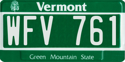 VT license plate WFV761