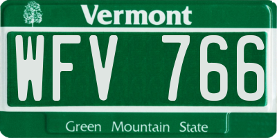 VT license plate WFV766