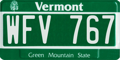 VT license plate WFV767