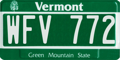 VT license plate WFV772