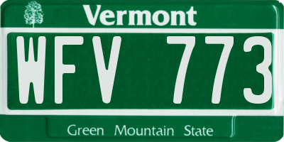VT license plate WFV773