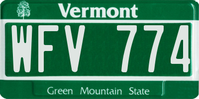 VT license plate WFV774