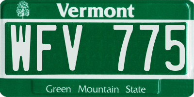 VT license plate WFV775