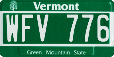 VT license plate WFV776