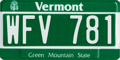 VT license plate WFV781