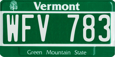 VT license plate WFV783
