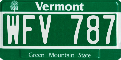 VT license plate WFV787
