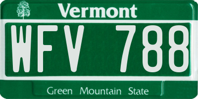 VT license plate WFV788