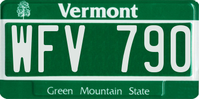 VT license plate WFV790