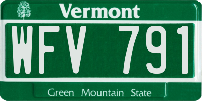 VT license plate WFV791