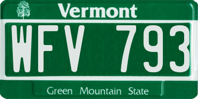 VT license plate WFV793
