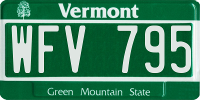 VT license plate WFV795