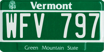 VT license plate WFV797