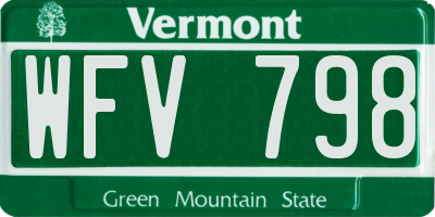 VT license plate WFV798