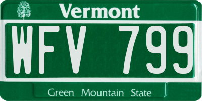 VT license plate WFV799