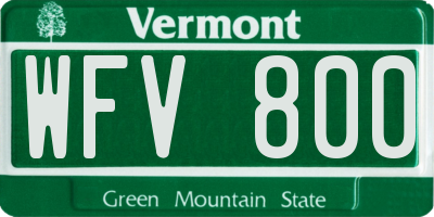 VT license plate WFV800
