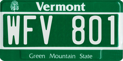 VT license plate WFV801