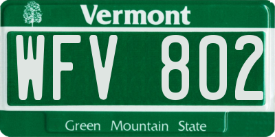 VT license plate WFV802