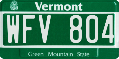 VT license plate WFV804