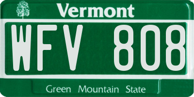 VT license plate WFV808