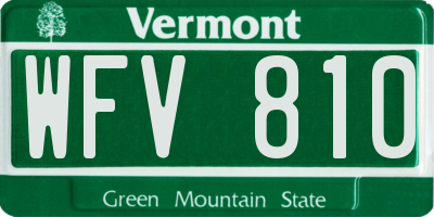 VT license plate WFV810