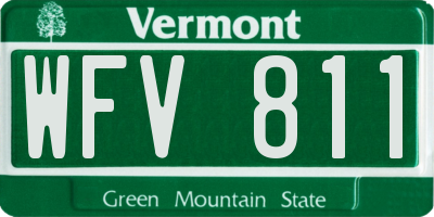 VT license plate WFV811