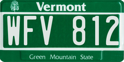 VT license plate WFV812