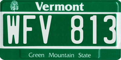 VT license plate WFV813