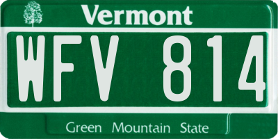 VT license plate WFV814