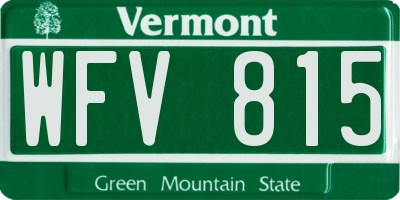 VT license plate WFV815