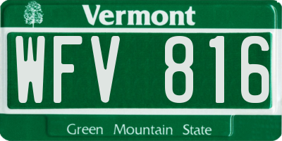 VT license plate WFV816