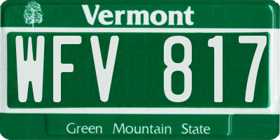 VT license plate WFV817
