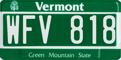 VT license plate WFV818