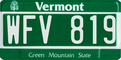 VT license plate WFV819
