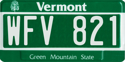 VT license plate WFV821