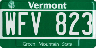 VT license plate WFV823