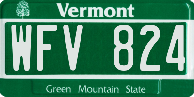VT license plate WFV824
