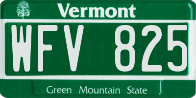 VT license plate WFV825