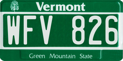 VT license plate WFV826