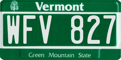 VT license plate WFV827
