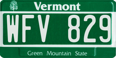 VT license plate WFV829