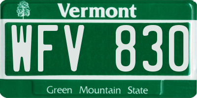 VT license plate WFV830