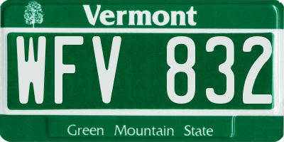 VT license plate WFV832