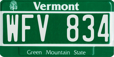 VT license plate WFV834