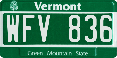 VT license plate WFV836